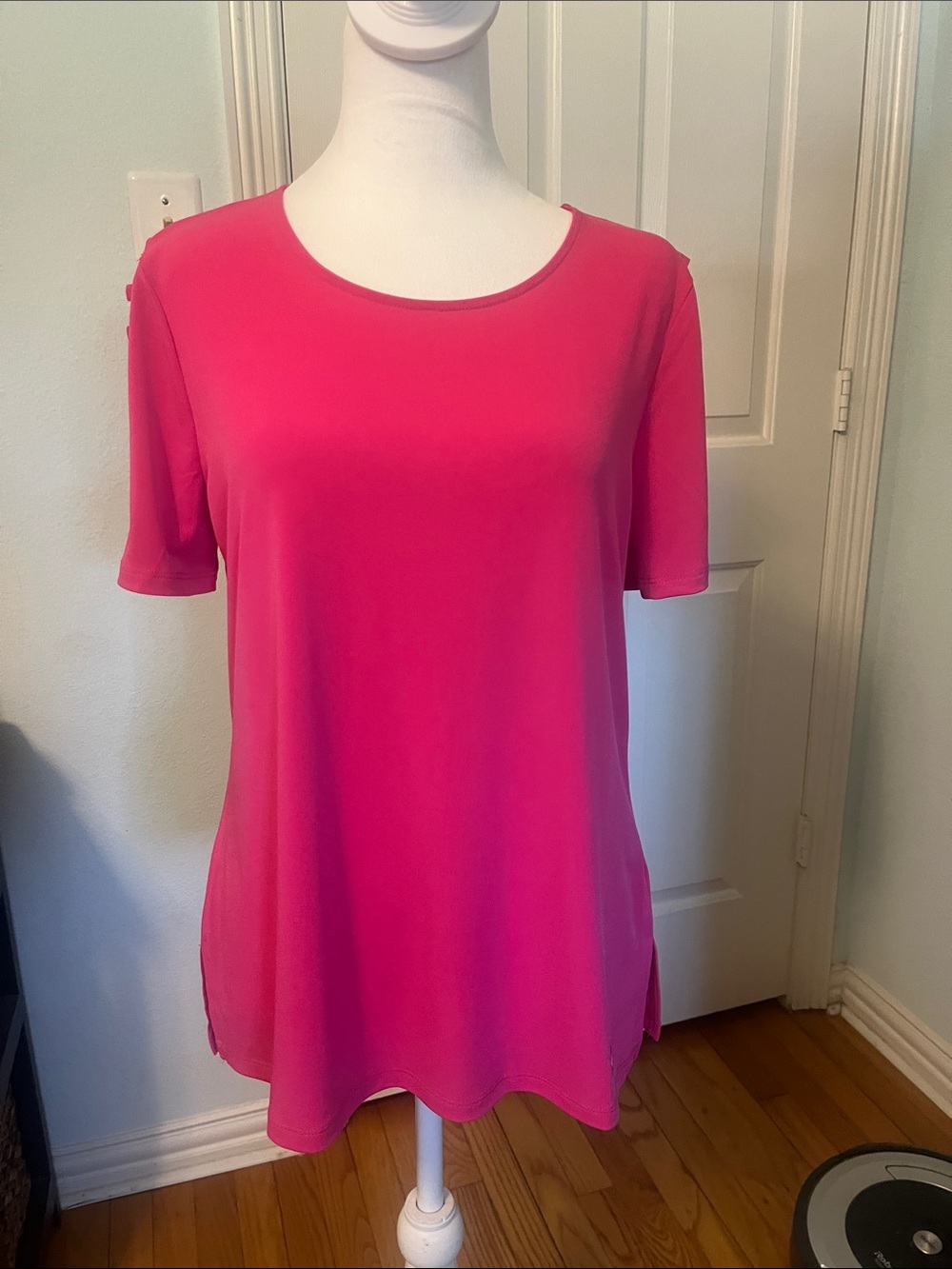 Michael Kors Bright Fuchsia Short-Sleeve Scoop Neck Tee